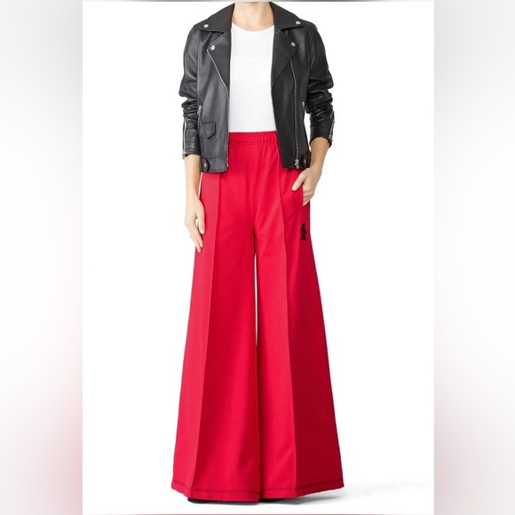 Marni Made In Italy Hot Pink Bunny Rabbit Drawstring High Waisted Flare Pants 40 - Picture 1 of 16